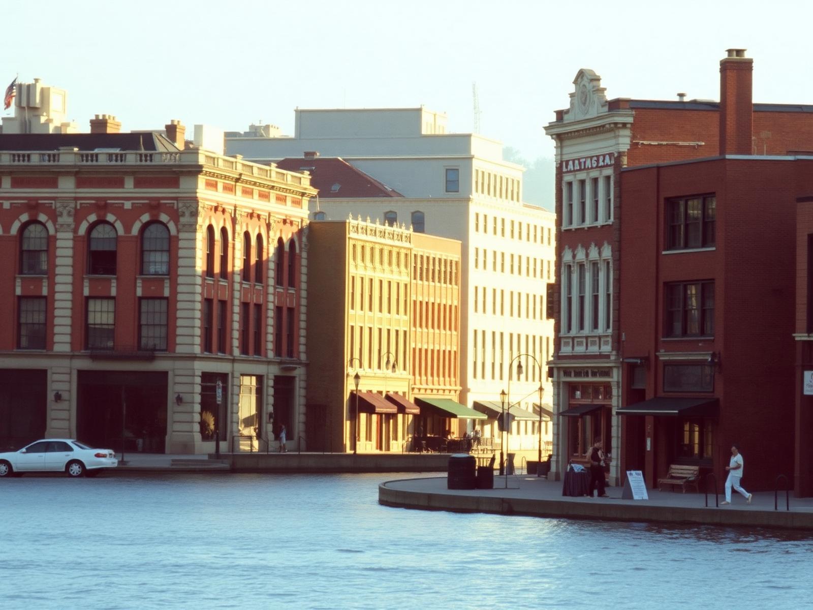 Historic downtown St. Charles, Illinois along the Fox River